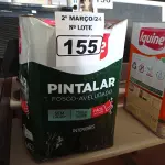LOTE 155 - 01 LATA DE TINTA IQUINE PINTALAR FOSCO AVELUDADO 18L NA COR BRANCO NEVE. (NO ESTADO) ATENÇÃO! FAZER A VISITAÇÃO ANTES DE ARREMATAR, NÃO SABEMOS SE FUNCIONA. LEILÃO NÃO TEM GARANTIA E NEM DEVOLUÇÃO, SUJEITO A POSSÍVEIS AVARIAS VISÍVEIS/OCULTAS E/OU AUSÊNCIA DE COMPONENTES.