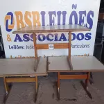 LOTE 017 - 03 MESAS DE MADEIRA MEDINDO 120CMX75CM. (NO ESTADO, NÃO SABEMOS SE FUNCIONA. LEILÃO NÃO TEM GARANTIA E NEM DEVOLUÇÃO).