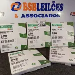 LOTE 160 - 05 PAINÉIS DE EMBUTIR LED LUX 24W 1680 LUMENS DE 6500K QUADRADO MARCA TASCHIBRA. (NOVO) (NO ESTADO) ATENÇÃO! FAZER A VISITAÇÃO ANTES DE ARREMATAR, NÃO SABEMOS SE FUNCIONA. LEILÃO NÃO TEM GARANTIA E NEM DEVOLUÇÃO, SUJEITO A POSSÍVEIS AVARIAS VISÍVEIS/OCULTAS E/OU AUSÊNCIA DE COMPONENTES.