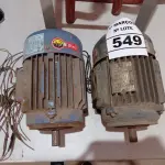 LOTE 549 - 02 MOTORES ELÉTRICOS. (NO ESTADO) ATENÇÃO! FAZER A VISITAÇÃO ANTES DE ARREMATAR, NÃO SABEMOS SE FUNCIONA. LEILÃO NÃO TEM GARANTIA E NEM DEVOLUÇÃO, SUJEITO A POSSÍVEIS AVARIAS VISÍVEIS/OCULTAS E/OU AUSÊNCIA DE COMPONENTES.