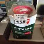 LOTE 155 - 01 LATA DE TINTA IQUINE PINTALAR FOSCO AVELUDADO 18L NA COR BRANCO NEVE. (NO ESTADO) ATENÇÃO! FAZER A VISITAÇÃO ANTES DE ARREMATAR, NÃO SABEMOS SE FUNCIONA. LEILÃO NÃO TEM GARANTIA E NEM DEVOLUÇÃO, SUJEITO A POSSÍVEIS AVARIAS VISÍVEIS/OCULTAS E/OU AUSÊNCIA DE COMPONENTES.