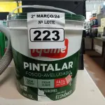 LOTE 223 - 01 BALDE DE TINTA IQUINE PINTALAR FOSCO-AVELUDADO 15L SEM A IDENTIFICAÇÃO DA COR. (NO ESTADO) ATENÇÃO! FAZER A VISITAÇÃO ANTES DE ARREMATAR, NÃO SABEMOS SE FUNCIONA. LEILÃO NÃO TEM GARANTIA E NEM DEVOLUÇÃO, SUJEITO A POSSÍVEIS AVARIAS VISÍVEIS/OCULTAS E/OU AUSÊNCIA DE COMPONENTES.