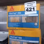 LOTE 421 - 02 CAIXAS DE SIKA TOP-100, REVESTIMENTO IMPERMEABILIZANTE SEMI-FLEXIVEL. (NO ESTADO) ATENÇÃO! FAZER A VISITAÇÃO ANTES DE ARREMATAR, NÃO SABEMOS SE FUNCIONA. LEILÃO NÃO TEM GARANTIA E NEM DEVOLUÇÃO, SUJEITO A POSSÍVEIS AVARIAS VISÍVEIS/OCULTAS E/OU AUSÊNCIA DE COMPONENTES.