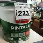 LOTE 223 - 01 BALDE DE TINTA IQUINE PINTALAR FOSCO-AVELUDADO 15L SEM A IDENTIFICAÇÃO DA COR. (NO ESTADO) ATENÇÃO! FAZER A VISITAÇÃO ANTES DE ARREMATAR, NÃO SABEMOS SE FUNCIONA. LEILÃO NÃO TEM GARANTIA E NEM DEVOLUÇÃO, SUJEITO A POSSÍVEIS AVARIAS VISÍVEIS/OCULTAS E/OU AUSÊNCIA DE COMPONENTES.