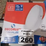 LOTE 260 - 06 PAINÉIS DE LED SOBREPOR CIRCULAR 24W 220V1400 LUMENS DECORLUX (NOVO). (NO ESTADO) ATENÇÃO! FAZER A VISITAÇÃO ANTES DE ARREMATAR, NÃO SABEMOS SE FUNCIONA. LEILÃO NÃO TEM GARANTIA E NEM DEVOLUÇÃO, SUJEITO A POSSÍVEIS AVARIAS VISÍVEIS/OCULTAS E/OU AUSÊNCIA DE COMPONENTES.