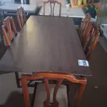 LOTE 526 - 1 MESA C/ 06 CADEIRAS BASE DE FERRO DOBRÁVEL E TAMPO EM MADEIRA. (NO ESTADO) ATENÇÃO! FAZER A VISITAÇÃO ANTES DE ARREMATAR, NÃO SABEMOS SE FUNCIONA. LEILÃO NÃO TEM GARANTIA E NEM DEVOLUÇÃO, SUJEITO A POSSÍVEIS AVARIAS VISÍVEIS/OCULTAS E/OU AUSÊNCIA DE COMPONENTES.