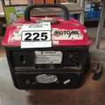 LOTE 225 - 01 GERADOR MOTOMIL A GASOLINA. (NO ESTADO) ATENÇÃO! FAZER A VISITAÇÃO ANTES DE ARREMATAR, NÃO SABEMOS SE FUNCIONA. LEILÃO NÃO TEM GARANTIA E NEM DEVOLUÇÃO, SUJEITO A POSSÍVEIS AVARIAS VISÍVEIS/OCULTAS E/OU AUSÊNCIA DE COMPONENTES.
