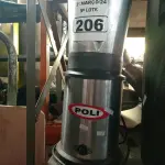 LOTE 206 - 01 LIQUIDIFICADOR INDUSTRIAL MARCA POLI. (NO ESTADO) ATENÇÃO! FAZER A VISITAÇÃO ANTES DE ARREMATAR, NÃO SABEMOS SE FUNCIONA. LEILÃO NÃO TEM GARANTIA E NEM DEVOLUÇÃO, SUJEITO A POSSÍVEIS AVARIAS VISÍVEIS/OCULTAS E/OU AUSÊNCIA DE COMPONENTES.