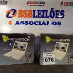 LOTE 076 - 02 NOTEBOOK’S MEGATRON. (NO ESTADO) ATENÇÃO! FAZER A VISITAÇÃO ANTES DE ARREMATAR, NÃO SABEMOS SE FUNCIONA. LEILÃO NÃO TEM GARANTIA E NEM DEVOLUÇÃO, SUJEITO A POSSÍVEIS AVARIAS VISÍVEIS/OCULTAS E/OU AUSÊNCIA DE COMPONENTES.