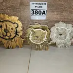 LOTE 380 - 01 TRIO LEÕES EM MADEIRA (NOVO) (NO ESTADO)