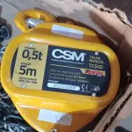LOTE 251 - 01 TALHA MANUAL DE CORRENTE 1T 5M DE ELEVAÇÃO CSM. (NO ESTADO) ATENÇÃO! FAZER A VISITAÇÃO ANTES DE ARREMATAR, NÃO SABEMOS SE FUNCIONA. LEILÃO NÃO TEM GARANTIA E NEM DEVOLUÇÃO, SUJEITO A POSSÍVEIS AVARIAS VISÍVEIS/OCULTAS E/OU AUSÊNCIA DE COMPONENTES.