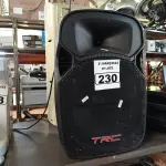 LOTE 230 - 01 CAIXA DE SOM AMPLIFICADA MARCA TRC E 01 CLIMATIZADOR. (NO ESTADO) ATENÇÃO! FAZER A VISITAÇÃO ANTES DE ARREMATAR, NÃO SABEMOS SE FUNCIONA. LEILÃO NÃO TEM GARANTIA E NEM DEVOLUÇÃO, SUJEITO A POSSÍVEIS AVARIAS VISÍVEIS/OCULTAS E/OU AUSÊNCIA DE COMPONENTES.