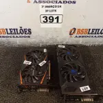 LOTE 391 - 02 PLACAS DE VÍDEO MARCAS E MODELOS DIVERSOS. (NO ESTADO) ATENÇÃO! FAZER A VISITAÇÃO ANTES DE ARREMATAR, NÃO SABEMOS SE FUNCIONA. LEILÃO NÃO TEM GARANTIA E NEM DEVOLUÇÃO, SUJEITO A POSSÍVEIS AVARIAS VISÍVEIS/OCULTAS E/OU AUSÊNCIA DE COMPONENTES.