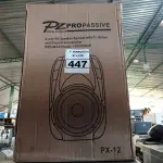 LOTE 447 - 01 CAIXA DE SOM PZ PROPASSIVE PRO ÁUDIO PX-12 (NOVA). (NO ESTADO) ATENÇÃO! FAZER A VISITAÇÃO ANTES DE ARREMATAR, NÃO SABEMOS SE FUNCIONA. LEILÃO NÃO TEM GARANTIA E NEM DEVOLUÇÃO, SUJEITO A POSSÍVEIS AVARIAS VISÍVEIS/OCULTAS E/OU AUSÊNCIA DE COMPONENTES.