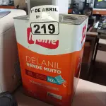 LOTE 219 - 01 LATA DE TINTA IQUINE DELANIL RENDE MUITO 18L FOSCO BASE “M”. (NO ESTADO) ATENÇÃO! FAZER A VISITAÇÃO ANTES DE ARREMATAR, NÃO SABEMOS SE FUNCIONA. LEILÃO NÃO TEM GARANTIA E NEM DEVOLUÇÃO, SUJEITO A POSSÍVEIS AVARIAS VISÍVEIS/OCULTAS E/OU AUSÊNCIA DE COMPONENTES.