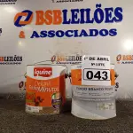LOTE 043 - 01 GALÃO DE ESMALTE SINTÉTICO IQUINE AZUL DEL REY 3,6L E 01 GALÃO DE COMPLEMENTO NIVELADOR PARA MADEIRA FUNDO BRANCO FOSCO 3,6. (NO ESTADO) ATENÇÃO! FAZER A VISITAÇÃO ANTES DE ARREMATAR, NÃO SABEMOS SE FUNCIONA. LEILÃO NÃO TEM GARANTIA E NEM DEVOLUÇÃO, SUJEITO A POSSÍVEIS AVARIAS VISÍVEIS/OCULTAS E/OU AUSÊNCIA DE COMPONENTES.