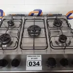 LOTE 034 - 01 FOGÃO 05 BOCAS BRASTEMP 110/220V. (STOV 5 FLAMES) (NO ESTADO) BF8671S