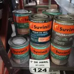 LOTE 124 - 10 LATAS DE ESMALTE SINTÉTICO SUVINIL 800ML CORES DIVERSAS. (NO ESTADO) ATENÇÃO! FAZER A VISITAÇÃO ANTES DE ARREMATAR, NÃO SABEMOS SE FUNCIONA. LEILÃO NÃO TEM GARANTIA E NEM DEVOLUÇÃO, SUJEITO A POSSÍVEIS AVARIAS VISÍVEIS/OCULTAS E/OU AUSÊNCIA DE COMPONENTES.
