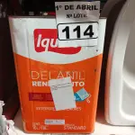 LOTE 114 - 01 LATA DE TINTA IQUINE DELANIL RENDE MUITO 18L FOSCO BASE “C”. (NO ESTADO) ATENÇÃO! FAZER A VISITAÇÃO ANTES DE ARREMATAR, NÃO SABEMOS SE FUNCIONA. LEILÃO NÃO TEM GARANTIA E NEM DEVOLUÇÃO, SUJEITO A POSSÍVEIS AVARIAS VISÍVEIS/OCULTAS E/OU AUSÊNCIA DE COMPONENTES.