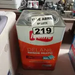 LOTE 219 - 01 LATA DE TINTA IQUINE DELANIL RENDE MUITO 18L FOSCO BASE “M”. (NO ESTADO) ATENÇÃO! FAZER A VISITAÇÃO ANTES DE ARREMATAR, NÃO SABEMOS SE FUNCIONA. LEILÃO NÃO TEM GARANTIA E NEM DEVOLUÇÃO, SUJEITO A POSSÍVEIS AVARIAS VISÍVEIS/OCULTAS E/OU AUSÊNCIA DE COMPONENTES.