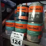 LOTE 124 - 10 LATAS DE ESMALTE SINTÉTICO SUVINIL 800ML CORES DIVERSAS. (NO ESTADO) ATENÇÃO! FAZER A VISITAÇÃO ANTES DE ARREMATAR, NÃO SABEMOS SE FUNCIONA. LEILÃO NÃO TEM GARANTIA E NEM DEVOLUÇÃO, SUJEITO A POSSÍVEIS AVARIAS VISÍVEIS/OCULTAS E/OU AUSÊNCIA DE COMPONENTES.