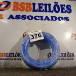 LOTE 376 - 01 ROLO DE CABO FLEXÍVEL 100M 4MM NA COR AZUL(NOVO). (NO ESTADO) ATENÇÃO! FAZER A VISITAÇÃO ANTES DE ARREMATAR, NÃO SABEMOS SE FUNCIONA. LEILÃO NÃO TEM GARANTIA E NEM DEVOLUÇÃO, SUJEITO A POSSÍVEIS AVARIAS VISÍVEIS/OCULTAS E/OU AUSÊNCIA DE COMPONENTES.