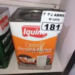LOTE 181 - 01 LATA DE TINTA IQUINE DELANIL RENDE MUITO 18L FOSCO BASE “C”. (NO ESTADO) ATENÇÃO! FAZER A VISITAÇÃO ANTES DE ARREMATAR, NÃO SABEMOS SE FUNCIONA. LEILÃO NÃO TEM GARANTIA E NEM DEVOLUÇÃO, SUJEITO A POSSÍVEIS AVARIAS VISÍVEIS/OCULTAS E/OU AUSÊNCIA DE COMPONENTES.