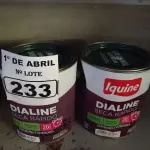 LOTE 233 - 02 GALÕES DE ESMALTE SINTÉTICO IQUINE DIALINE 3,6L NA COR VERDE COLONIAL. (NO ESTADO) ATENÇÃO! FAZER A VISITAÇÃO ANTES DE ARREMATAR, NÃO SABEMOS SE FUNCIONA. LEILÃO NÃO TEM GARANTIA E NEM DEVOLUÇÃO, SUJEITO A POSSÍVEIS AVARIAS VISÍVEIS/OCULTAS E/OU AUSÊNCIA DE COMPONENTES.