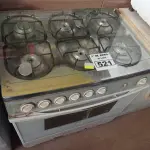 LOTE 521 - 01 FOGÃO A GÁS 06 BOCAS COM AVARIAS. (NO ESTADO) ATENÇÃO! FAZER A VISITAÇÃO ANTES DE ARREMATAR, NÃO SABEMOS SE FUNCIONA. LEILÃO NÃO TEM GARANTIA E NEM DEVOLUÇÃO, SUJEITO A POSSÍVEIS AVARIAS VISÍVEIS/OCULTAS E/OU AUSÊNCIA DE COMPONENTES.