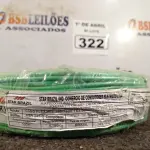 LOTE 322 - 01 ROLO DE CABO FLEXÍVEL 100M 4MM NA COR VERDE(NOVO). (NO ESTADO) ATENÇÃO! FAZER A VISITAÇÃO ANTES DE ARREMATAR, NÃO SABEMOS SE FUNCIONA. LEILÃO NÃO TEM GARANTIA E NEM DEVOLUÇÃO, SUJEITO A POSSÍVEIS AVARIAS VISÍVEIS/OCULTAS E/OU AUSÊNCIA DE COMPONENTES.