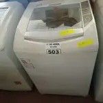 LOTE 503 - 01 MÁQUINA DE LAVAR ROUPAS MARCA BRASTEMP 10KG 127V. (NO ESTADO) ATENÇÃO! FAZER A VISITAÇÃO ANTES DE ARREMATAR, NÃO SABEMOS SE FUNCIONA. LEILÃO NÃO TEM GARANTIA E NEM DEVOLUÇÃO, SUJEITO A POSSÍVEIS AVARIAS VISÍVEIS/OCULTAS E/OU AUSÊNCIA DE COMPONENTES.
