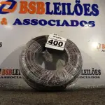 LOTE 400 - 01 ROLO DE CABO FLEXÍVEL 100M 10MM NA COR PRETA(NOVO). (NO ESTADO) ATENÇÃO! FAZER A VISITAÇÃO ANTES DE ARREMATAR, NÃO SABEMOS SE FUNCIONA. LEILÃO NÃO TEM GARANTIA E NEM DEVOLUÇÃO, SUJEITO A POSSÍVEIS AVARIAS VISÍVEIS/OCULTAS E/OU AUSÊNCIA DE COMPONENTES.