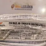 LOTE 385 - 01 ROLO DE CABO FLEXÍVEL 100M 4MM NA COR BRANCA(NOVO). (NO ESTADO) ATENÇÃO! FAZER A VISITAÇÃO ANTES DE ARREMATAR, NÃO SABEMOS SE FUNCIONA. LEILÃO NÃO TEM GARANTIA E NEM DEVOLUÇÃO, SUJEITO A POSSÍVEIS AVARIAS VISÍVEIS/OCULTAS E/OU AUSÊNCIA DE COMPONENTES.