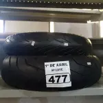 LOTE 477 - 02 PNEUS DE MOTO USADOS 130/70/16 E 150/70/17. (NO ESTADO) ATENÇÃO! FAZER A VISITAÇÃO ANTES DE ARREMATAR, NÃO SABEMOS SE FUNCIONA. LEILÃO NÃO TEM GARANTIA E NEM DEVOLUÇÃO, SUJEITO A POSSÍVEIS AVARIAS VISÍVEIS/OCULTAS E/OU AUSÊNCIA DE COMPONENTES.