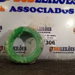 LOTE 306 - 01 ROLO DE CABO FLEXÍVEL 100M 4MM NA COR VERDE(NOVO). (NO ESTADO) ATENÇÃO! FAZER A VISITAÇÃO ANTES DE ARREMATAR, NÃO SABEMOS SE FUNCIONA. LEILÃO NÃO TEM GARANTIA E NEM DEVOLUÇÃO, SUJEITO A POSSÍVEIS AVARIAS VISÍVEIS/OCULTAS E/OU AUSÊNCIA DE COMPONENTES.