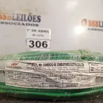 LOTE 306 - 01 ROLO DE CABO FLEXÍVEL 100M 4MM NA COR VERDE(NOVO). (NO ESTADO) ATENÇÃO! FAZER A VISITAÇÃO ANTES DE ARREMATAR, NÃO SABEMOS SE FUNCIONA. LEILÃO NÃO TEM GARANTIA E NEM DEVOLUÇÃO, SUJEITO A POSSÍVEIS AVARIAS VISÍVEIS/OCULTAS E/OU AUSÊNCIA DE COMPONENTES.