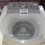 LOTE 419 - 01 LAVADORA MARCA BRASTEMP 9KG. (NO ESTADO) ATENÇÃO! FAZER A VISITAÇÃO ANTES DE ARREMATAR, NÃO SABEMOS SE FUNCIONA. LEILÃO NÃO TEM GARANTIA E NEM DEVOLUÇÃO, SUJEITO A POSSÍVEIS AVARIAS VISÍVEIS/OCULTAS E/OU AUSÊNCIA DE COMPONENTES.