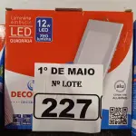 LOTE 227 - 06 LUMINÁRIAS DE LED DE EMBUTIR QUADRADA 240V 12W 6500K DECORLUX. (NOVAS) (NO ESTADO)