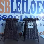 LOTE 260 - 02 MESAS DE CENTRO EM PALHINHA SINTÉTICA. (COFFEE TABLE) (NO ESTADO) BH1580T E BH1580S