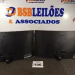LOTE 106 - 02 MONITORES 24’’ MARCA SAMSUNG COM AVARIAS NA TELA. (DISPLAY) SEM PÉ (NO ESTADO) AV9735C E AV9735Y