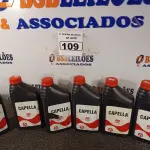 LOTE 109 - 06 LITROS DE ÓLEO CAPELA ISSO 68, LUBRIFICANTE MINERAL PARA COMPRESSORES DE REFRIGERAÇÃO DE SISTEMAS NÃO SELADOS QUE UTILIZEM COMO GÁS REFRIGERANTE O FREON, AMÔNIA E SIMILARES. (NO ESTADO) ATENÇÃO! FAZER A VISITAÇÃO ANTES DE ARREMATAR, NÃO SABEMOS SE FUNCIONA. LEILÃO NÃO TEM GARANTIA E NEM DEVOLUÇÃO, SUJEITO A POSSÍVEIS AVARIAS VISÍVEIS/OCULTAS E/OU AUSÊNCIA DE COMPONENTES.
