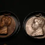 LOTE 023 - LOTE 23 – MEDALHAS LAURO SODRE 	MEDALHA	OBSERVAÇÕES 1.		Homenagem do Pará a Lauro Sodre. 1911 Gravador: P.F. Berthold	Acobreada – Com estojo de época 2.		Homenagem do Pará a Lauro Sodre. 1911 Gravador: P.F. Berthold	Prateada – Com estojo de época 3.		Homenagem do Pará a Lauro Sodre. 1911 Gravador: P.F. Berthold	Acobreada 4.		Homenagem do Pará a Lauro Sodre. 1911 Gravador: P.F. Berthold	Prateada