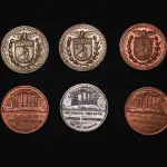 LOTE 003 - LOTE 3 – MEDALHAS DIA DO PARANA 	MEDALHA	OBSERVAÇÕES 1.		Exposição comemorativa Dia do Paraná. 1948	Prateada 2.		Exposição comemorativa Dia do Paraná. 1948	Bronze 3.		Exposição comemorativa Dia do Paraná. 1948	Bronze 4.		Exposição comemorativa Dia do Paraná. 1948	Acobreada  5.		Exposição comemorativa Dia do Paraná. 1948	Acobreada 6.		Exposição comemorativa Dia do Paraná. 1948	Acobreada