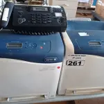 LOTE 261 - 01 IMPRESSORA MARCAS XEROX PHASER 6500 E 01 APARELHO DE FAX. (NO ESTADO) ATENÇÃO! FAZER A VISITAÇÃO ANTES DE ARREMATAR, NÃO SABEMOS SE FUNCIONA. LEILÃO NÃO TEM GARANTIA E NEM DEVOLUÇÃO, SUJEITO A POSSÍVEIS AVARIAS VISÍVEIS/OCULTAS E/OU AUSÊNCIA DE COMPONENTES.