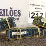 LOTE 217 - 01 LOTE COM VÁRIAS MEMORIAS PARA PC MARCAS E MODELOS DIVERSOS. (NO ESTADO) ATENÇÃO! FAZER A VISITAÇÃO ANTES DE ARREMATAR, NÃO SABEMOS SE FUNCIONA. LEILÃO NÃO TEM GARANTIA E NEM DEVOLUÇÃO, SUJEITO A POSSÍVEIS AVARIAS VISÍVEIS/OCULTAS E/OU AUSÊNCIA DE COMPONENTES.