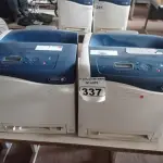 LOTE 337 - 02 IMPRESSORAS MARCAS XEROX PHASER 6500. (NO ESTADO) ATENÇÃO! FAZER A VISITAÇÃO ANTES DE ARREMATAR, NÃO SABEMOS SE FUNCIONA. LEILÃO NÃO TEM GARANTIA E NEM DEVOLUÇÃO, SUJEITO A POSSÍVEIS AVARIAS VISÍVEIS/OCULTAS E/OU AUSÊNCIA DE COMPONENTES.