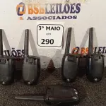 LOTE 290 - 05 RÁDIOS COMUNICADORES MARCA INTELBRAS. (NO ESTADO) ATENÇÃO! FAZER A VISITAÇÃO ANTES DE ARREMATAR, NÃO SABEMOS SE FUNCIONA. LEILÃO NÃO TEM GARANTIA E NEM DEVOLUÇÃO, SUJEITO A POSSÍVEIS AVARIAS VISÍVEIS/OCULTAS E/OU AUSÊNCIA DE COMPONENTES.