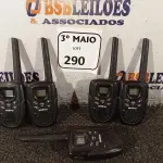 LOTE 290 - 05 RÁDIOS COMUNICADORES MARCA INTELBRAS. (NO ESTADO) ATENÇÃO! FAZER A VISITAÇÃO ANTES DE ARREMATAR, NÃO SABEMOS SE FUNCIONA. LEILÃO NÃO TEM GARANTIA E NEM DEVOLUÇÃO, SUJEITO A POSSÍVEIS AVARIAS VISÍVEIS/OCULTAS E/OU AUSÊNCIA DE COMPONENTES.