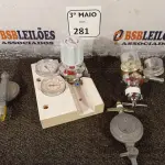 LOTE 281 - 04 REGISTROS DIVERSOS. (NO ESTADO) ATENÇÃO! FAZER A VISITAÇÃO ANTES DE ARREMATAR, NÃO SABEMOS SE FUNCIONA. LEILÃO NÃO TEM GARANTIA E NEM DEVOLUÇÃO, SUJEITO A POSSÍVEIS AVARIAS VISÍVEIS/OCULTAS E/OU AUSÊNCIA DE COMPONENTES.