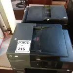 LOTE 216 - 02 IMPRESSORAS MULTIFUNCIONAL MARCA HP. (NO ESTADO) ATENÇÃO! FAZER A VISITAÇÃO ANTES DE ARREMATAR, NÃO SABEMOS SE FUNCIONA. LEILÃO NÃO TEM GARANTIA E NEM DEVOLUÇÃO, SUJEITO A POSSÍVEIS AVARIAS VISÍVEIS/OCULTAS E/OU AUSÊNCIA DE COMPONENTES.